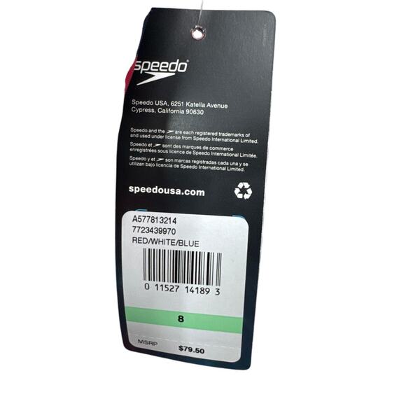 NWT Speedo Printed Thin Strap One Piece Swimsuit Women's Size 8 - Picture 8 of 9